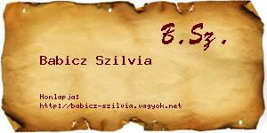 Babicz Szilvia névjegykártya